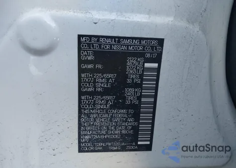 2017 Nissan Rogue S z USA, uszkodzony, nr VIN KNMAT2MV6HP613062